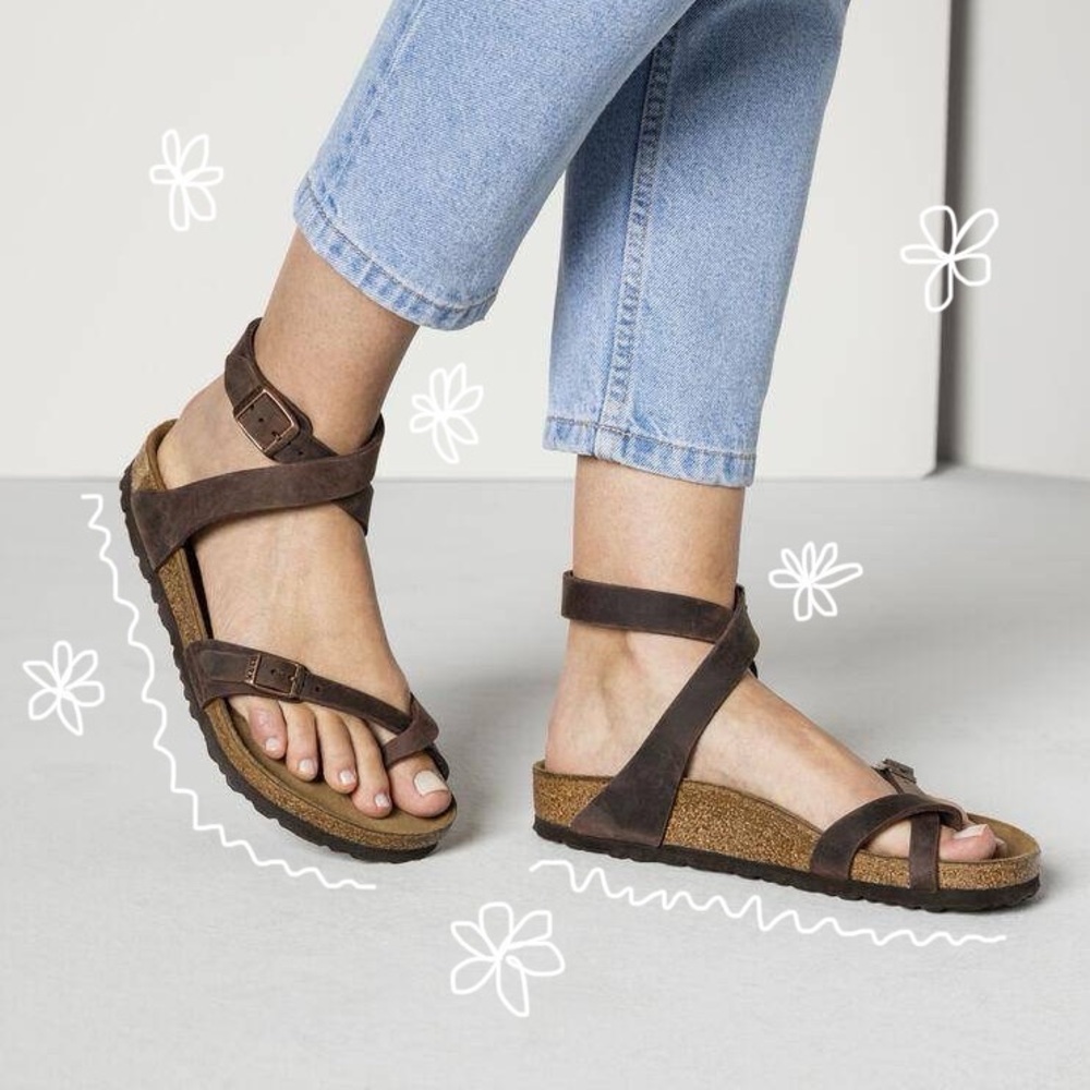 brown yara birkenstocks!!